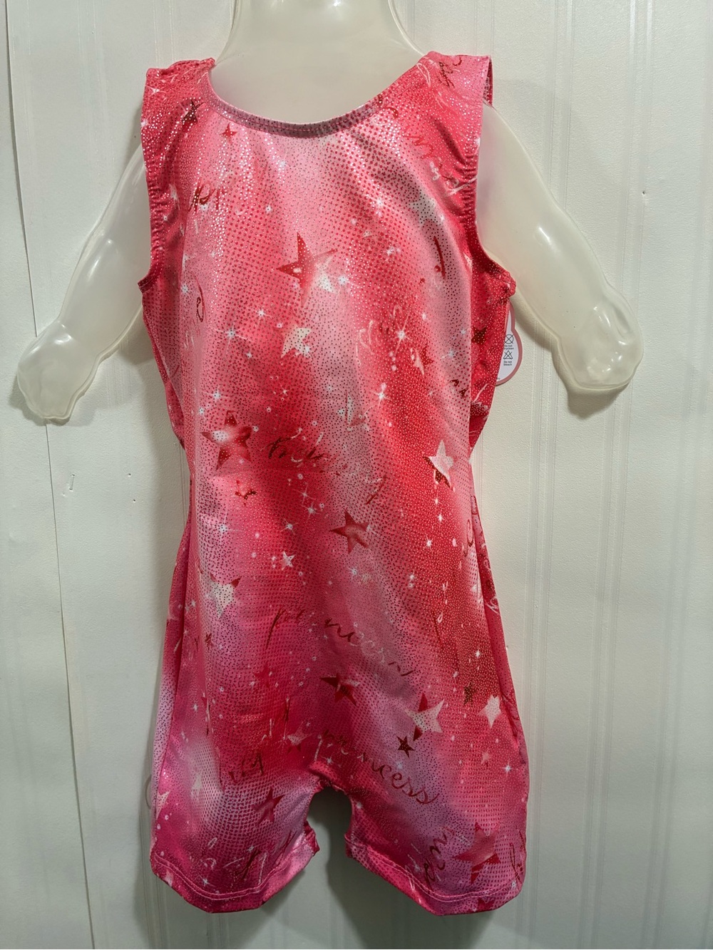 Girls Pink Star Print Sleeveless Romper dance, or gymnastic clothes
